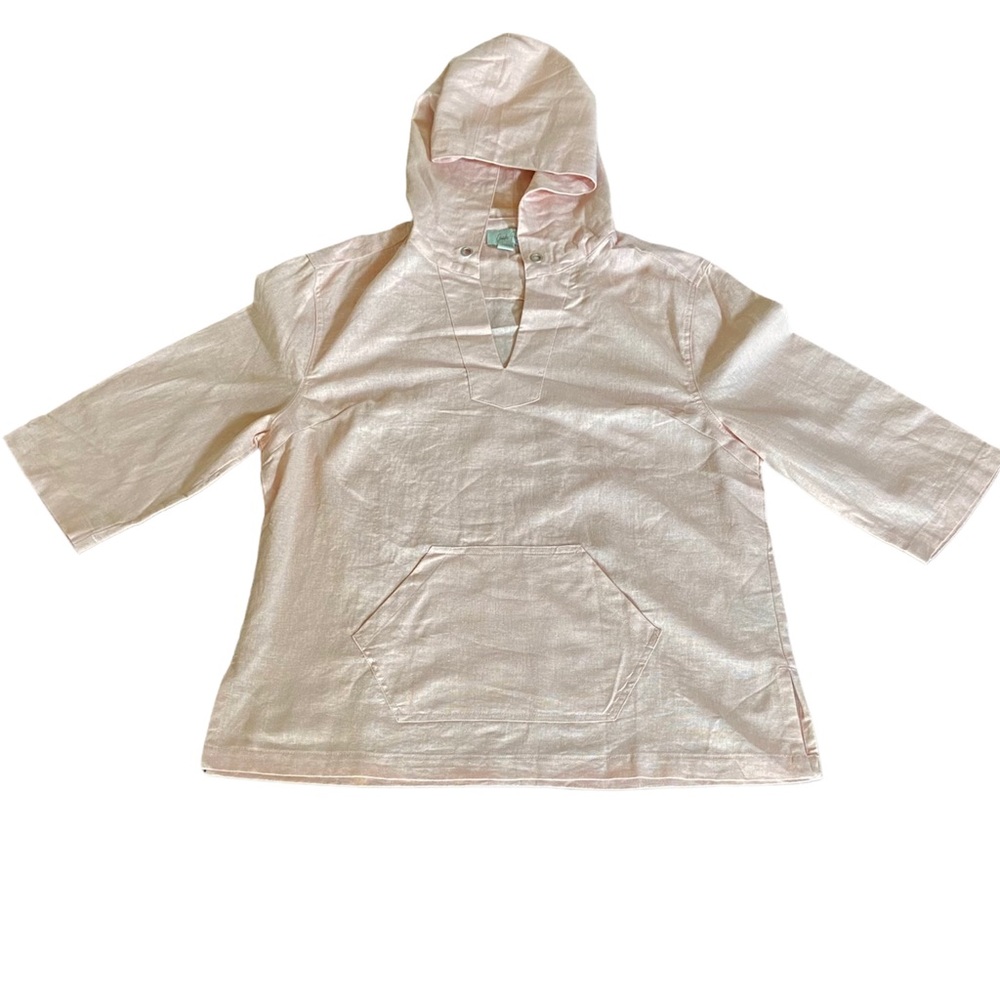 NWT Charlie Paige linen viscose blend in peach Lagan look boxy hoody XL